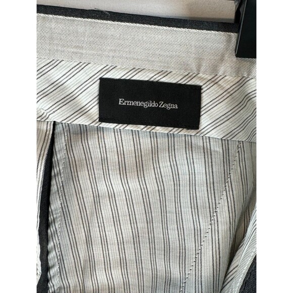 Ermenegildo Zegna Mens Pants Gray Dress Straight Trouser Workwear Formal 34x31 - Picture 11 of 14